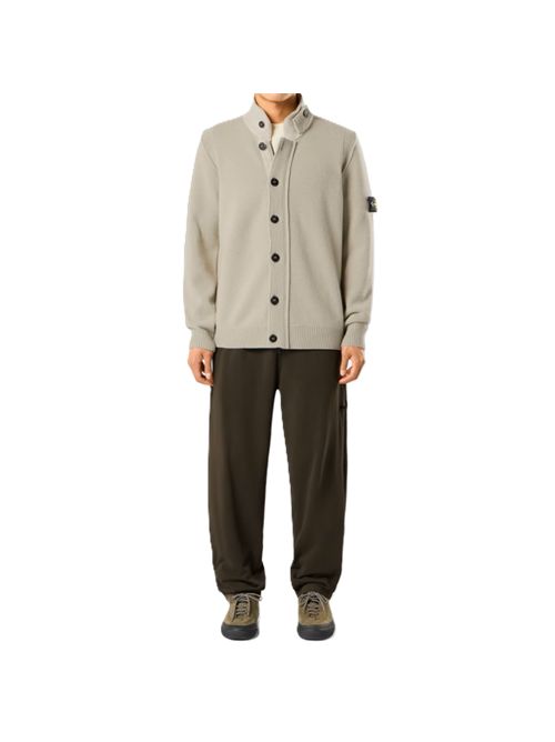 Stone Island Logo Patch Buttoned Cardigan Stone Island | L2S15 5100047 S00A3V0095 SAND